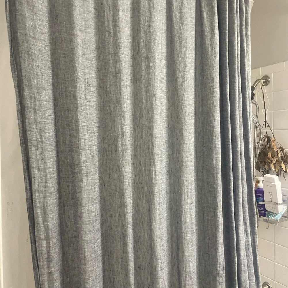 Restoration Hardware Textured Gray Shower Curtain
